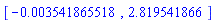 [-0.3541865518e-2, 2.819541866]