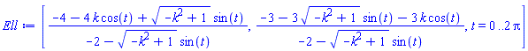[(-4-4*k*cos(t)+(-k^2+1)^(1/2)*sin(t))/(-2-(-k^2+1)^(1/2)*sin(t)), (-3-3*(-k^2+1)^(1/2)*sin(t)-3*k*cos(t))/(-2-(-k^2+1)^(1/2)*sin(t)), t = 0 .. 2*Pi]
