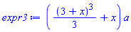 ((1/3)*(3+x)^3+x)*a