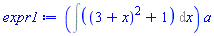 (Int((3+x)^2+1, x))*a