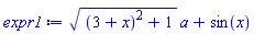 ((3+x)^2+1)^(1/2)*a+sin(x)