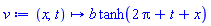 proc (x, t) options operator, arrow; b*tanh(2*Pi+t+x) end proc