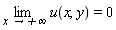 limit(u(x, y), x = infinity) = 0