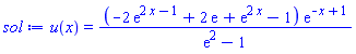 u(x) = (-2*exp(2*x-1)+2*exp(1)+exp(2*x)-1)*exp(-x+1)/(exp(2)-1)