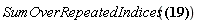 SumOverRepeatedIndices(-Physics[Christoffel][`~nu`, nu, `~alpha`]*Physics[g_][alpha, beta]*F[`~beta`, `~mu`](X)-Physics[g_][alpha, nu]*Physics[d_][`~nu`](F[`~alpha`, `~mu`](X), [X]) = 2*F[`~mu`, `~nu`](X)*Physics[d_][nu](r, [X])/r+F[`~mu`, `~nu`](X)*Physics[d_][nu](theta, [X])*cos(theta)/sin(theta)+Physics[d_][nu](F[`~mu`, `~nu`](X), [X]))