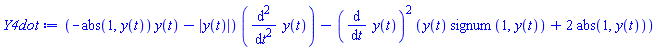 (-abs(1, y(t))*y(t)-abs(y(t)))*(diff(diff(y(t), t), t))-(diff(y(t), t))^2*(y(t)*signum(1, y(t))+2*abs(1, y(t)))