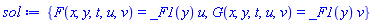 {F(x, y, t, u, v) = _F1(y)*u, G(x, y, t, u, v) = _F1(y)*v}
