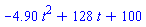 -4.90*t^2+128*t+100