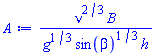 nu^(2/3)*B/(g^(1/3)*sin(beta)^(1/3)*h)