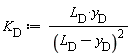 K[D] := L[D]*y[D]/(L[D]-y[D])^2