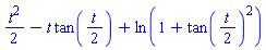 (1/2)*t^2-t*tan((1/2)*t)+ln(1+tan((1/2)*t)^2)