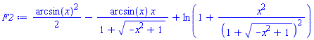 (1/2)*arcsin(x)^2-arcsin(x)*x/(1+(-x^2+1)^(1/2))+ln(1+x^2/(1+(-x^2+1)^(1/2))^2)