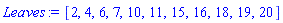 [2, 4, 6, 7, 10, 11, 15, 16, 18, 19, 20]