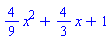 (4/9)*x^2+(4/3)*x+1