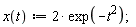 "x(t):= 2* exp(-t^(2));"