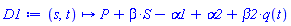 proc (s, t) options operator, arrow, function_assign; P+beta*S-alpha1+alpha2+beta2*q(t) end proc