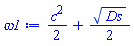 (1/2)*c^2+(1/2)*Ds^(1/2)