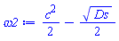 (1/2)*c^2-(1/2)*Ds^(1/2)