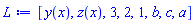 [y(x), z(x), 3, 2, 1, b, c, a]