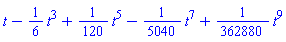 t-(1/6)*t^3+(1/120)*t^5-(1/5040)*t^7+(1/362880)*t^9