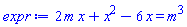 2*m*x+x^2-6*x = m^3