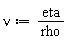 nu := eta/rho