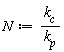 N := k__c/k__p