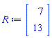 R := Vector(2, {(1) = 4, (2) = b})