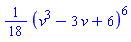 (1/18)*(v^3-3*v+6)^6