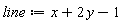 line := x+2*y-1