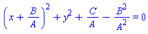 (x+B/A)^2+y^2+C/A-B^2/A^2 = 0