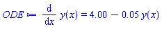 diff(y(x), x) = 4.00-0.5e-1*y(x)