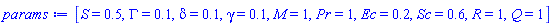 [S = .5, GAMMA = .1, delta = .1, gamma = .1, M = 1, Pr = 1, Ec = .2, Sc = .6, R = 1, Q = 1]