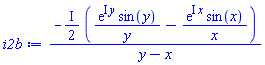 -((1/2)*I)*(exp(I*y)*sin(y)/y-exp(I*x)*sin(x)/x)/(y-x)