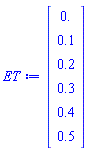 Vector(6, {(1) = 0., (2) = .1, (3) = .2, (4) = .3, (5) = .4, (6) = .5})