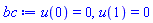 u(0) = 0, u(1) = 0