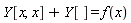 Y[x, x]+Y[] = f(x)