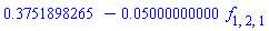 .3751898265-0.5000000000e-1*f[1, 2, 1]