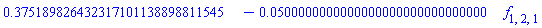 .375189826432317101138898811545-0.500000000000000000000000000000e-1*f[1, 2, 1]