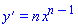 diff(y(x), x) = n*x^(n-1)