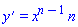 diff(y(x), x) = x^(n-1)*n