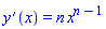 diff(y(x), x) = n*x^(n-1)
