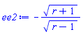 -(r+1)^(1/2)/(r-1)^(1/2)