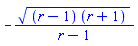 -((r-1)*(r+1))^(1/2)/(r-1)