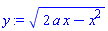 (2*a*x-x^2)^(1/2)