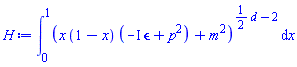 int((x*(1-x)*(-I*epsilon+p^2)+m^2)^((1/2)*d-2), x = 0 .. 1)