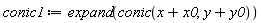 conic1 := expand(conic(x+x0, y+y0))