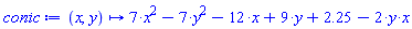 proc (x, y) options operator, arrow; 7*x^2-7*y^2-12*x+9*y+2.25-2*y*x end proc