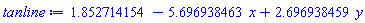 1.852714154-5.696938463*x+2.696938459*y