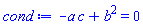 -a*c+b^2 = 0
